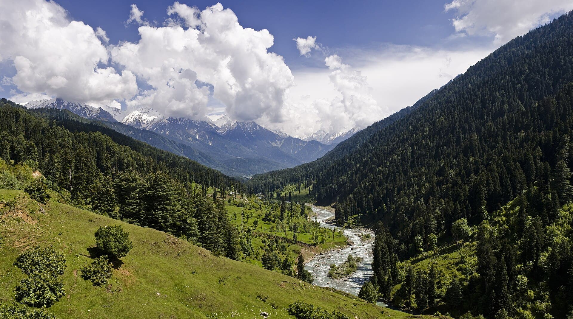 The Lidder Valley near Pahalgam, a common stop on Kashmir family tours